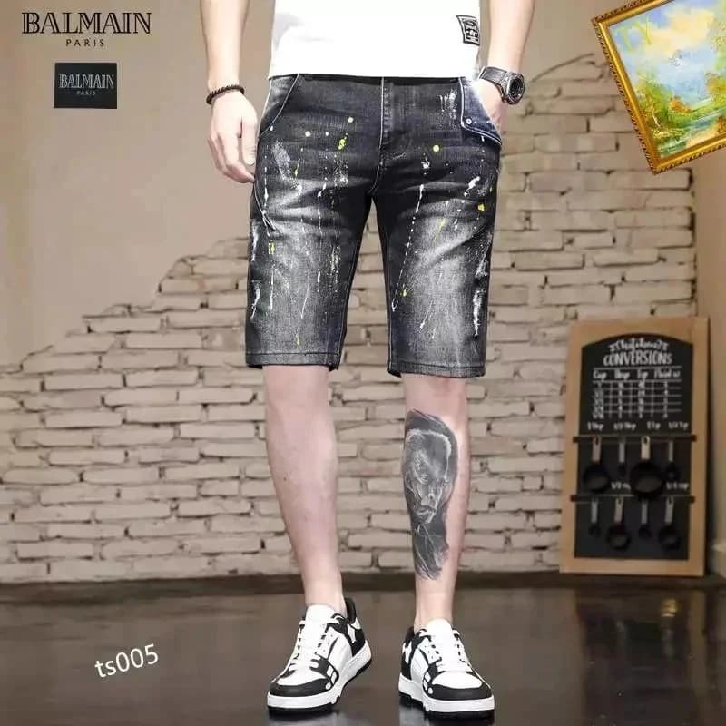 Balmain Paint Splatter Denim Shorts Men — Hipobuy Spreadsheet find