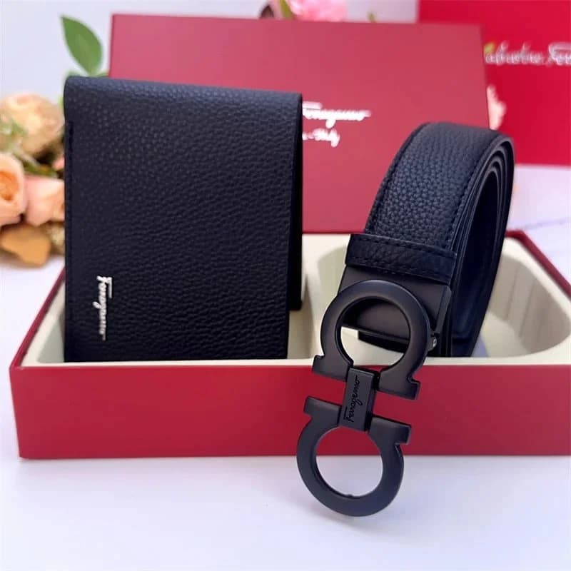 Ferragamo Black Leather Belt & Wallet Set — Hipobuy Spreadsheet find
