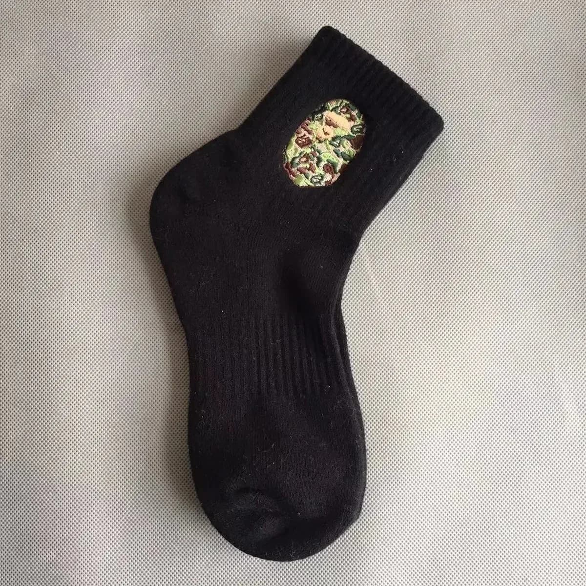 A Bathing Ape Black Camo Embroidered Socks — Hipobuy Spreadsheet find