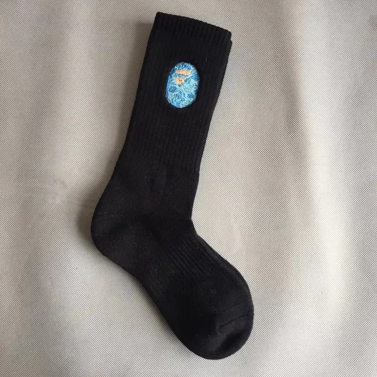 A Bathing Ape Black Crew Socks with Blue Logo — Hipobuy Spreadsheet find