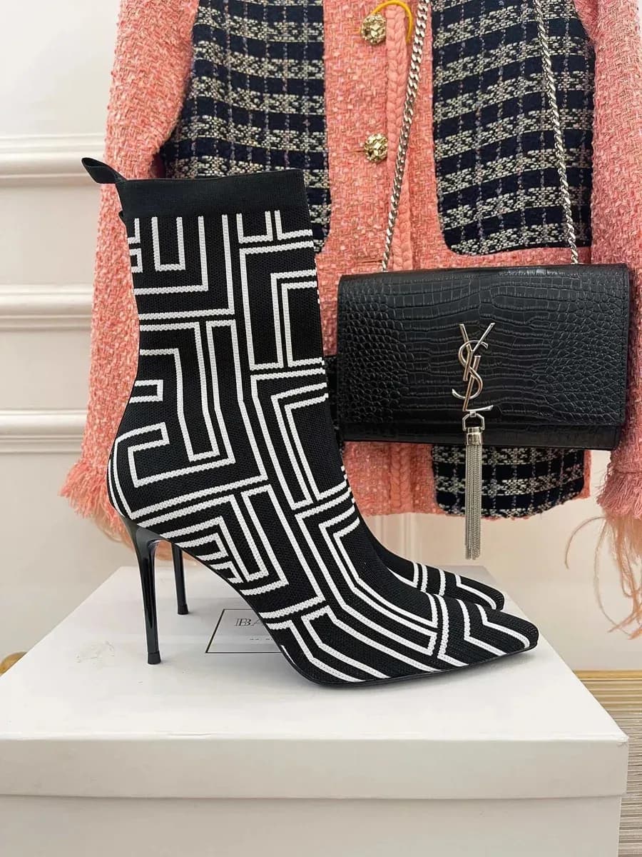 Balmain Black & White Geometric Heeled Boots — Hipobuy Spreadsheet find