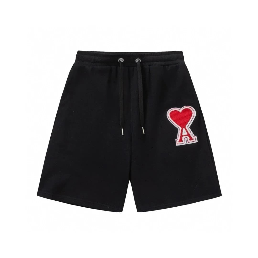 Ami Paris Ami de Coeur Black Shorts with Red Heart Patch — Hipobuy Spreadsheet find