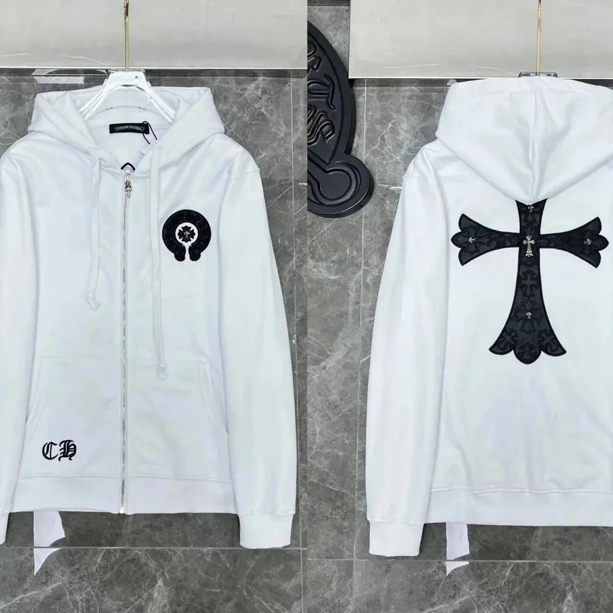Chrome Hearts CH Plus White Cross Embroidered Zip-Up Hoodie — Hipobuy Spreadsheet find