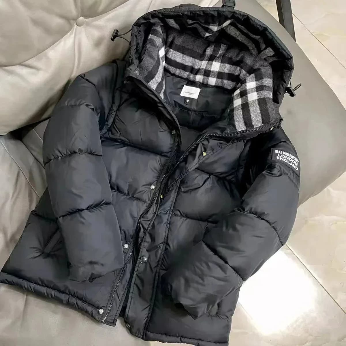 Burberry Vintage Check Black Puffer Jacket — Hipobuy Spreadsheet find