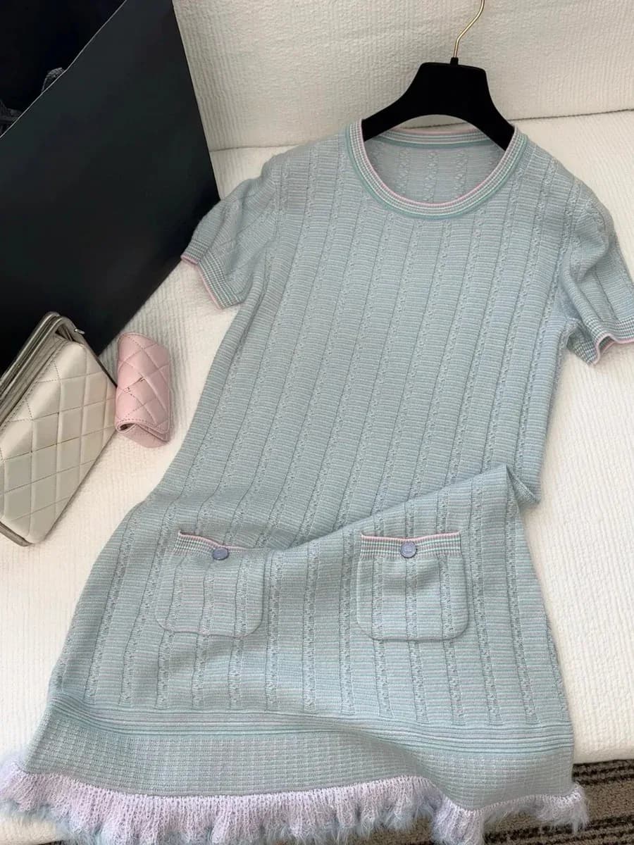 Chanel Classic Flap Blue Knit Dress — Hipobuy Spreadsheet find