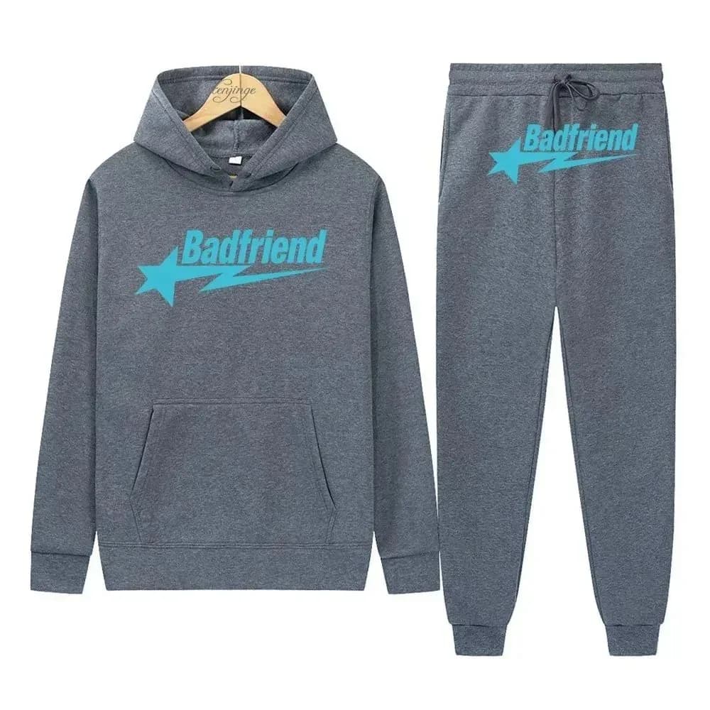 Badfriend DD-17 Grey 'Badfriend' Logo Tracksuit — Hipobuy Spreadsheet find