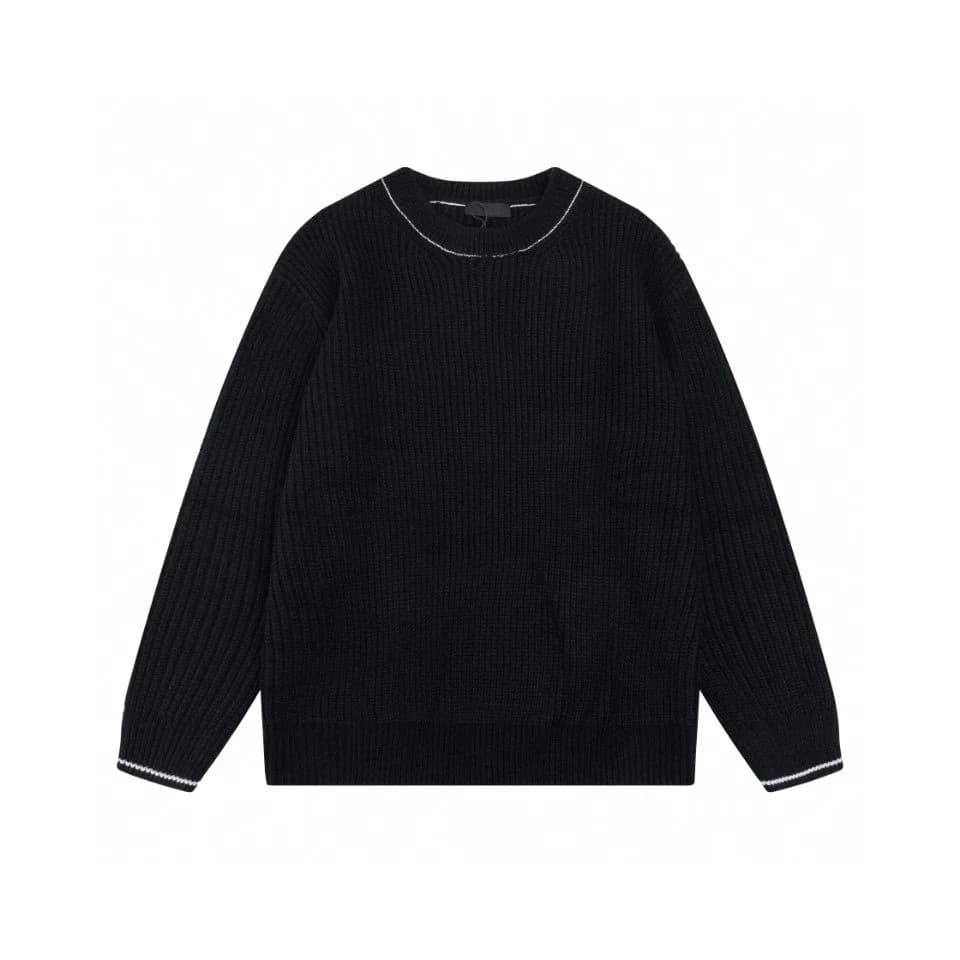 Black Solid Knit Sweater with White Trim — Hipobuy Spreadsheet find
