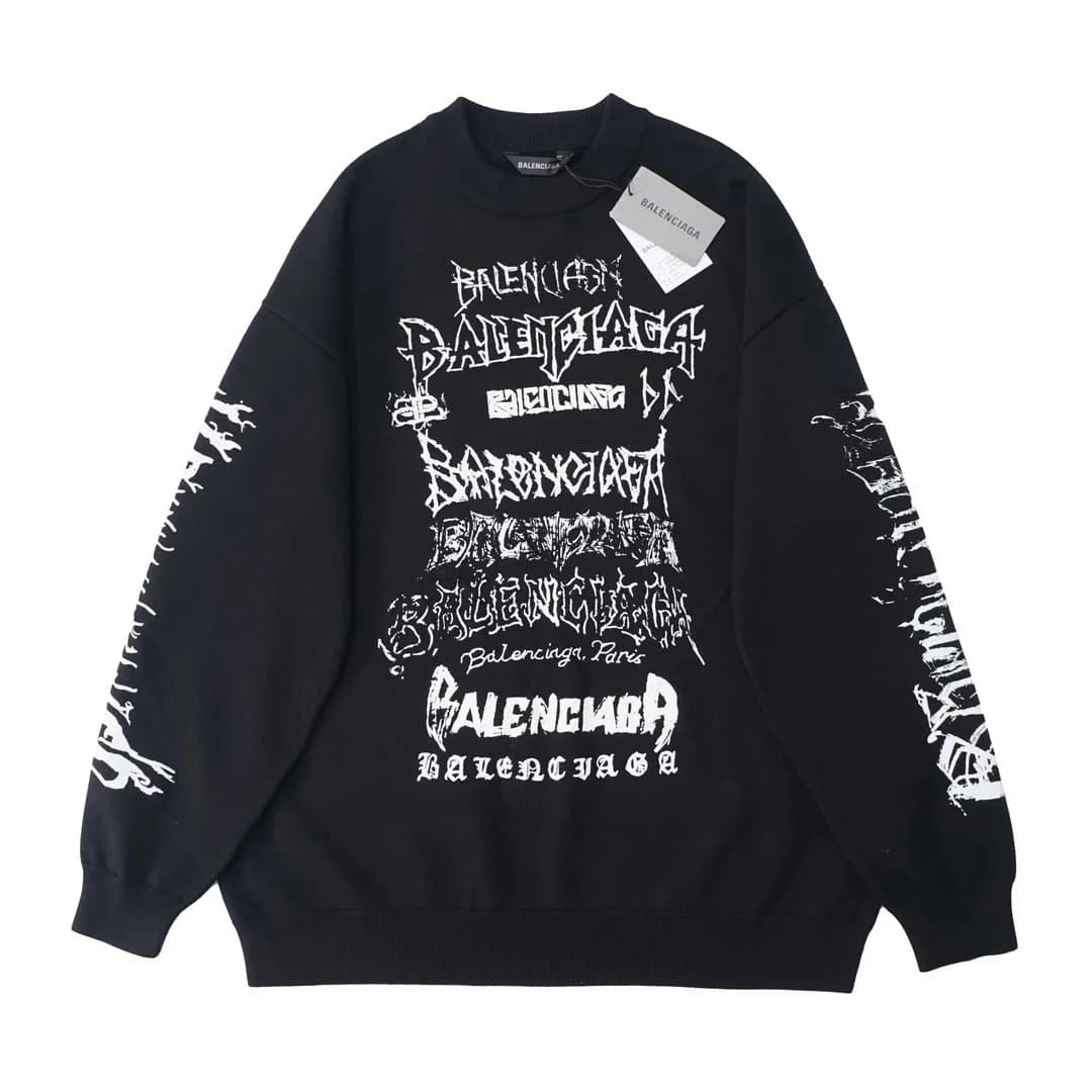 Balenciaga Black Logo Print Oversized Sweatshirt — Hipobuy Spreadsheet find