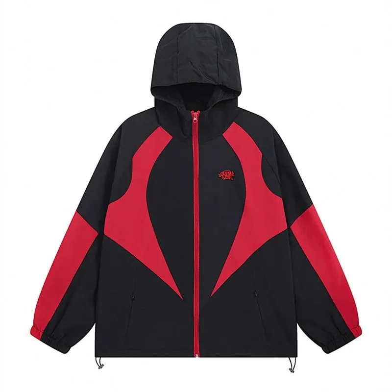 Black/Red Contrast Panel Windbreaker Jacket — Hipobuy Spreadsheet find
