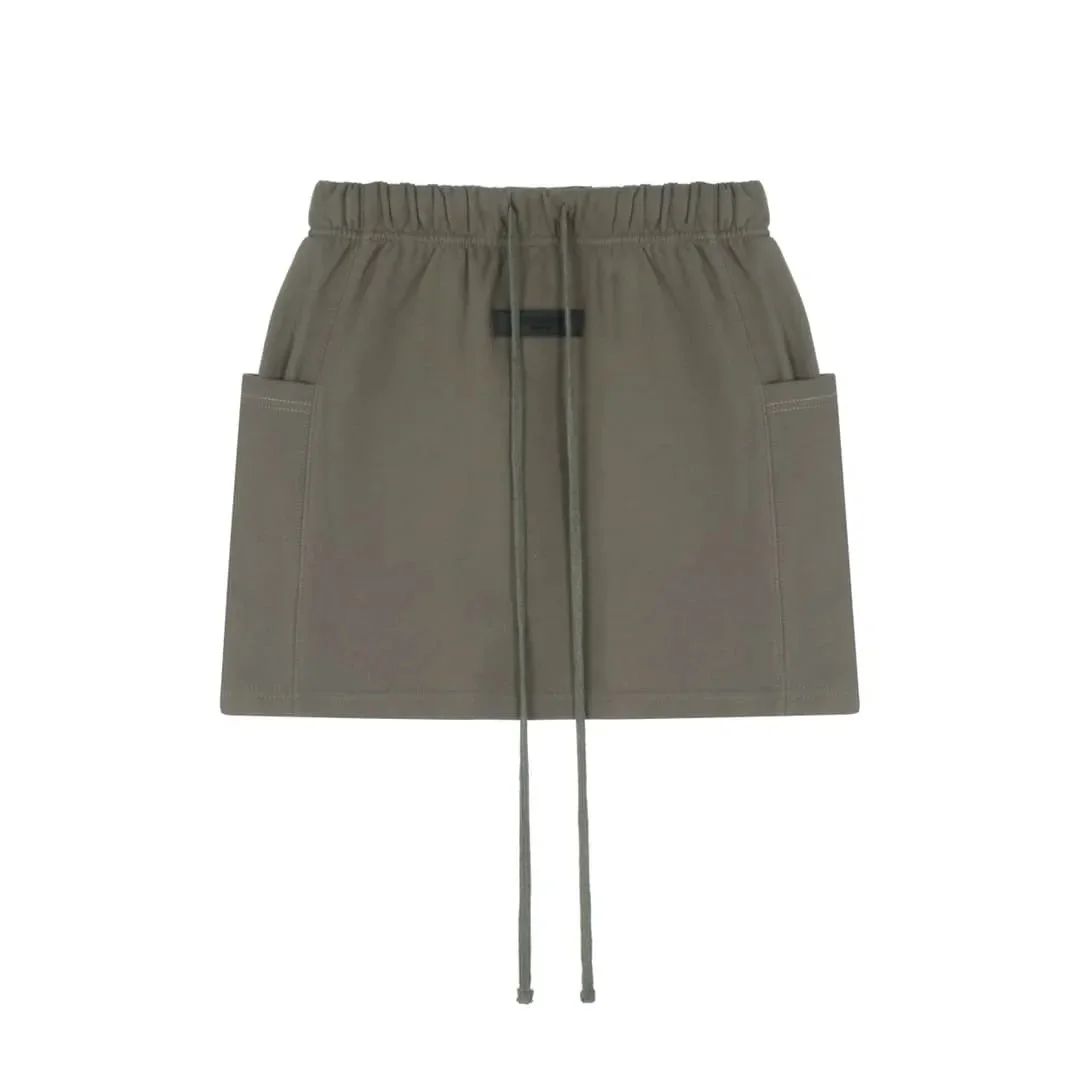 Solid Olive Mini Skirt with Drawstring Waist — Hipobuy Spreadsheet find