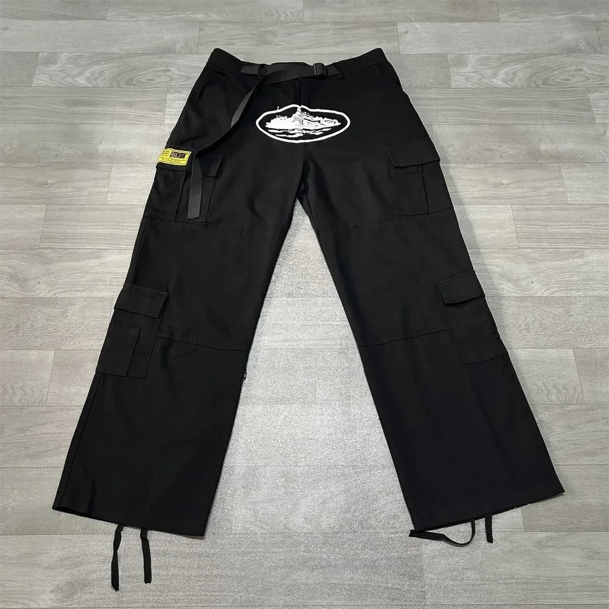 Black Cargo Pants with Boat Print and Adjustable Straps — Hipobuy Spreadsheet find