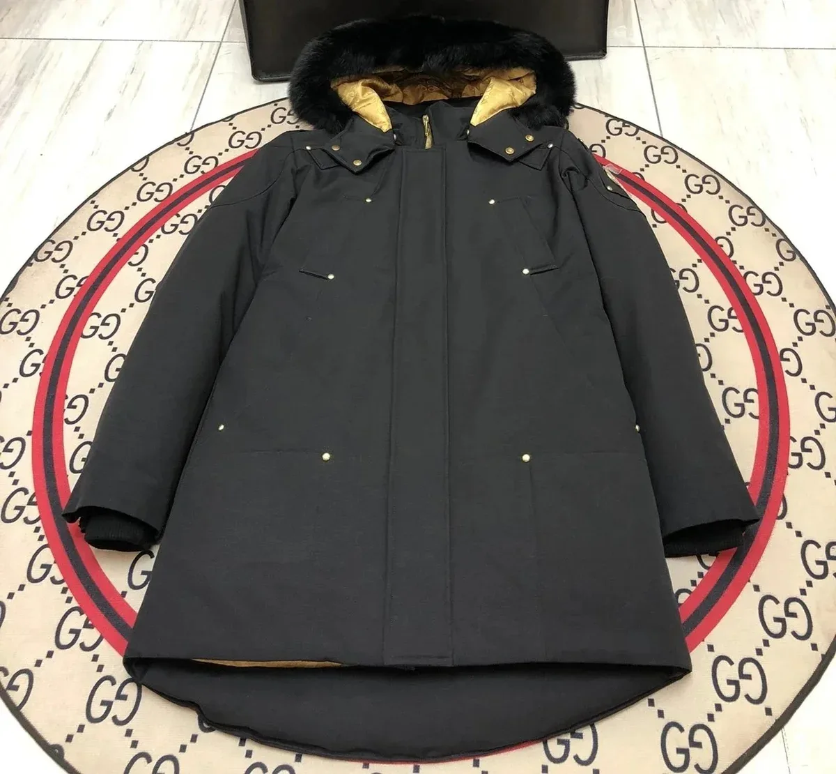 Black Fur-Lined Parka Coat — Hipobuy Spreadsheet find