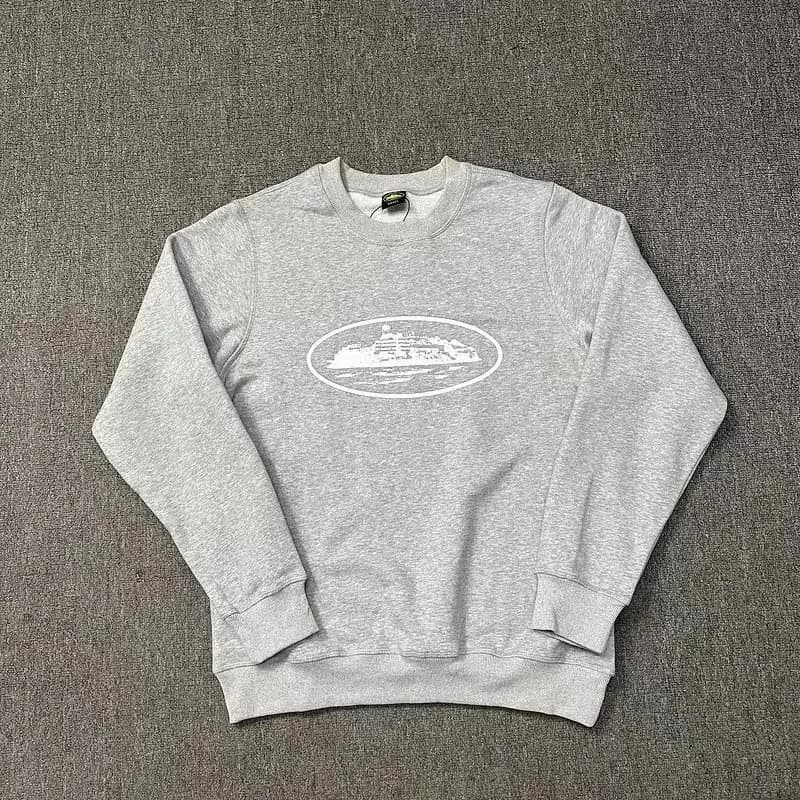Unisex Grey Sweatshirt with White Oval Graphic — Hipobuy Spreadsheet find