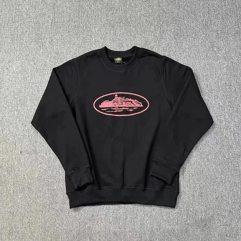 Black Crewneck Sweatshirt with Pink Graphic Print — Hipobuy Spreadsheet find