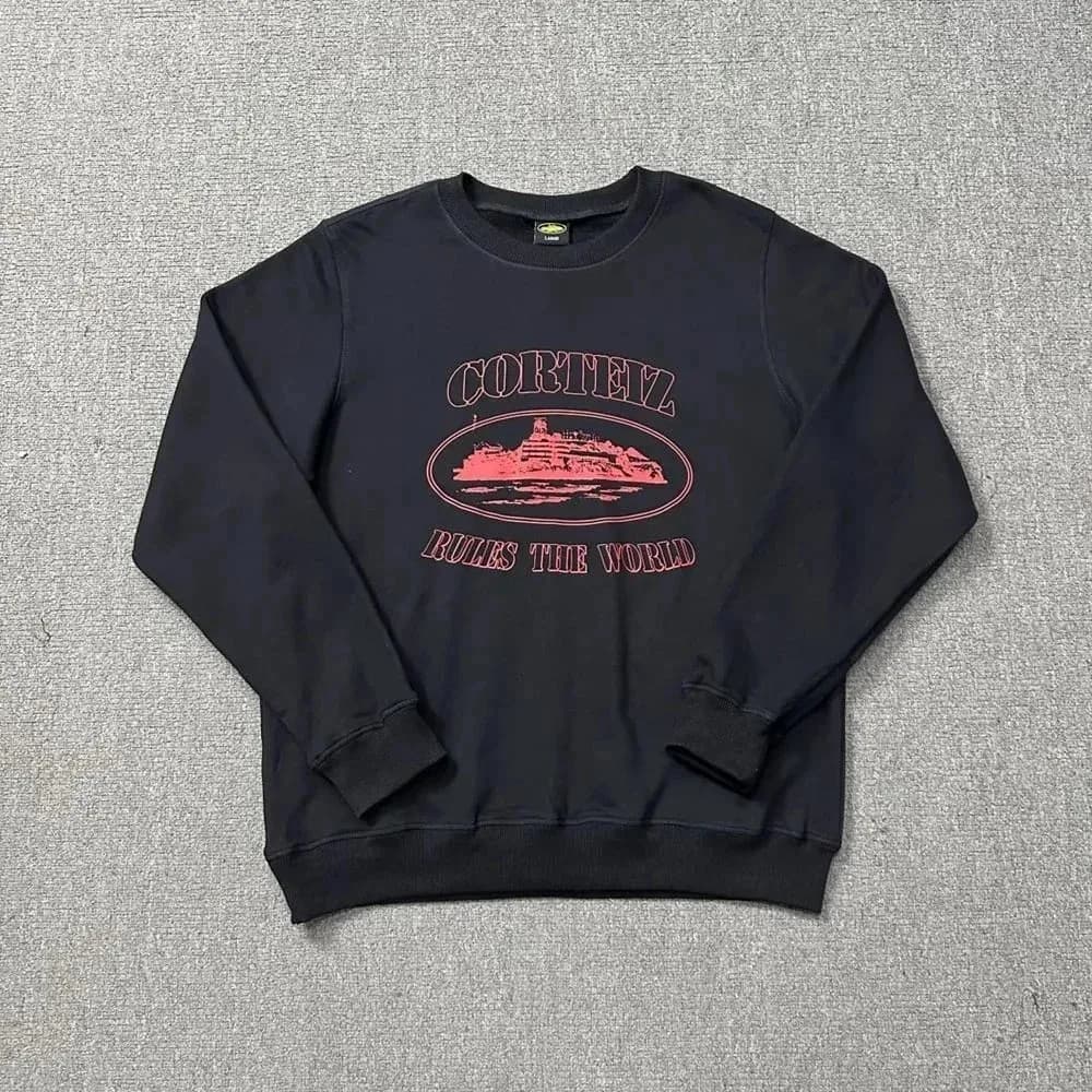Corteiz Rules The World Black Crewneck Sweatshirt — Hipobuy Spreadsheet find